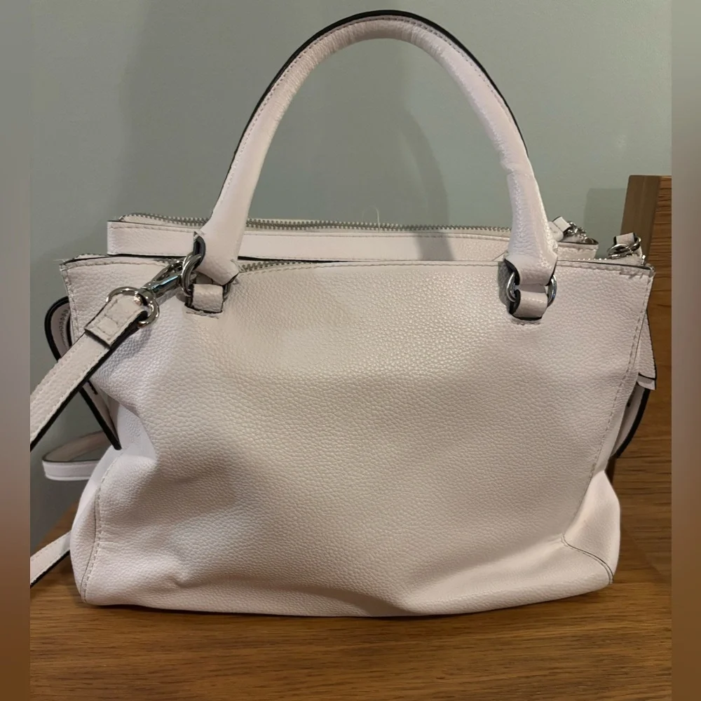 Dana Buchman handbag pebbled texture dual top handles and a crossbody strap